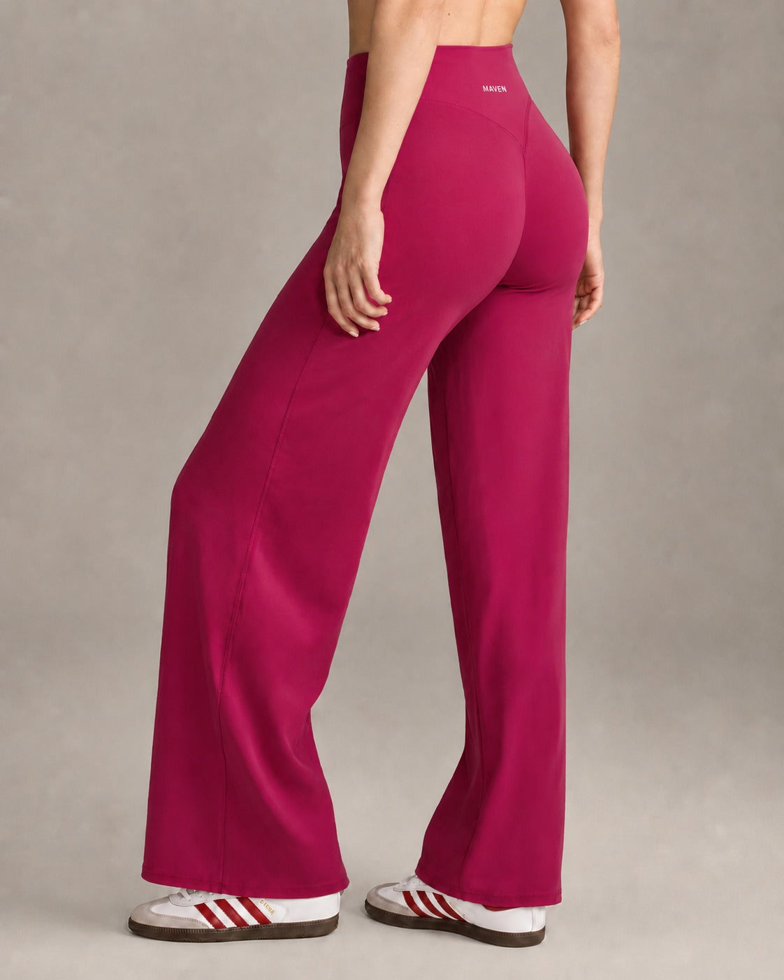 Red Sculpt High-Waisted Wide Leggings