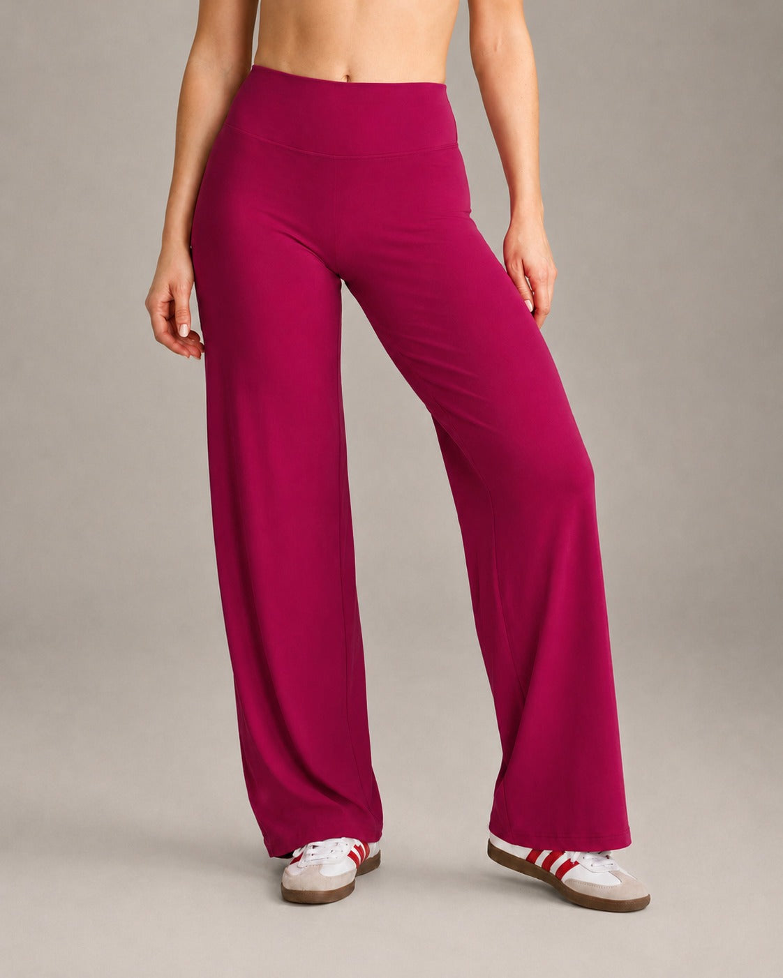 Red Sculpt High-Waisted Wide Leggings